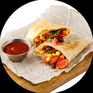 Chicken Burrito with BBQ Sauce