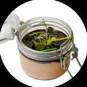 Chicken liver pate with blueberry confiture
