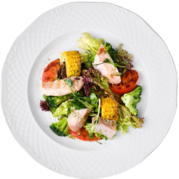 Salad with turkey and grilled vegetables