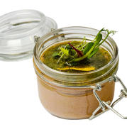 Pork pate with pesto sause