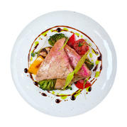 Turkey steak with grilled vegetables 