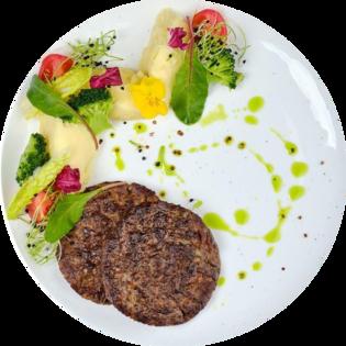 Рубленые мясные котлеты с картофельным пюре