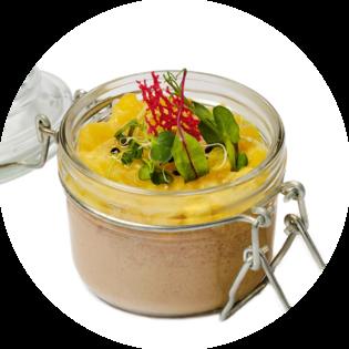Turkey pate with mango chutney